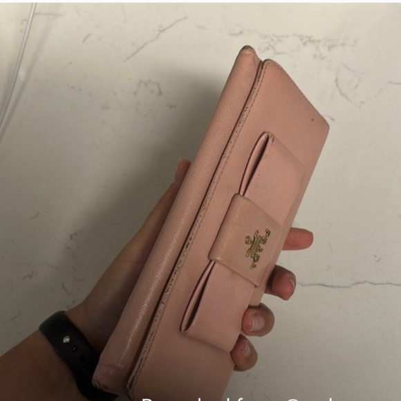 Prada Saffiano Bow Wallet in Pink - Picture 12 of 13